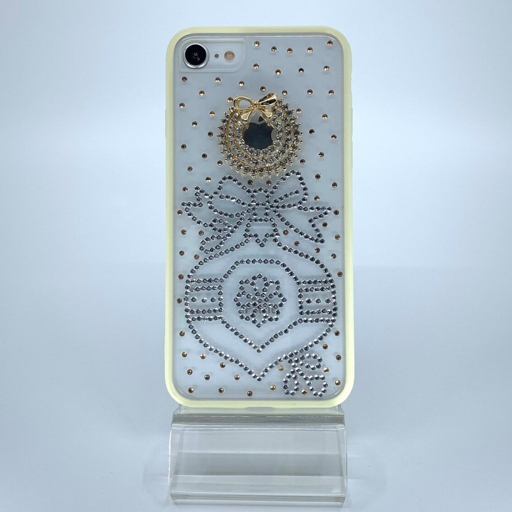 iPhone 7 or 8 TPU +PC case. Unique Handmade. Silver, gold rhinestone